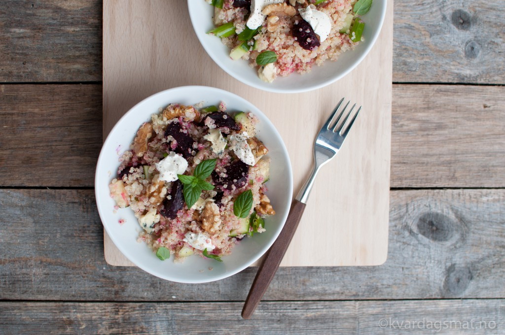 quinoa- og rødbetsalat